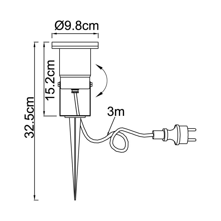Globo 32076 - Utomhuslampa STYL 1xGU10/35W/230V IP65