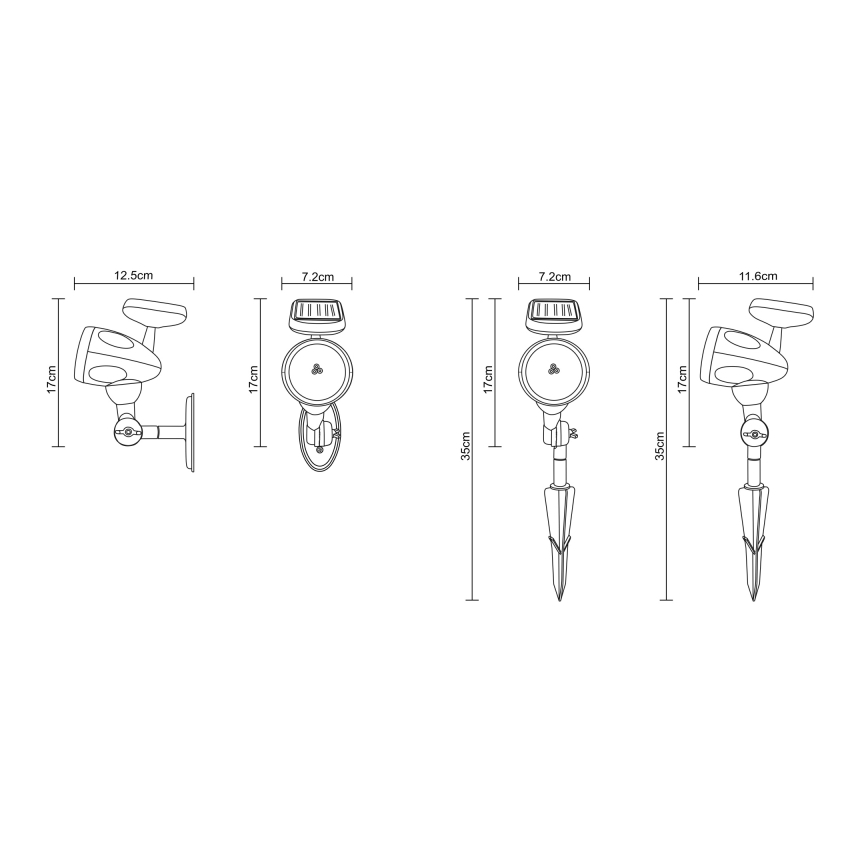 Globo - LED Solcellsbelysning 3xLED/0,06W IP44