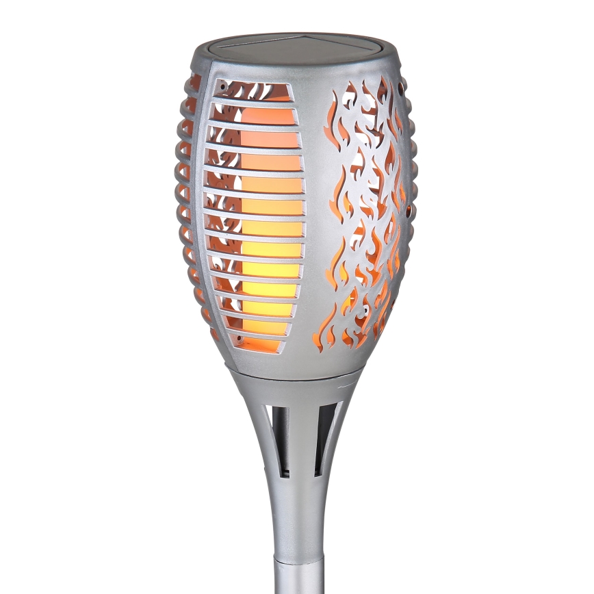 Globo - LED Solcellsbelysning LED/3,6W/3V 1800K IP44 skinande krom