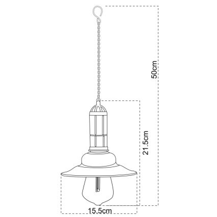 Globo - LED solcellsdriven ljuskrona med kedja LED/0,06W/1,2V IP44 150 mAh