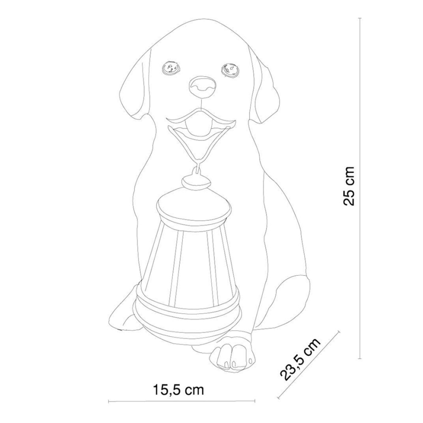 Globo - LED Solcellsbelysning LED/0,06W/3V hund IP44 600 mAh
