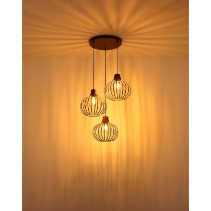 Globo - Pendellampa med vajer 3xE27/40W/230V