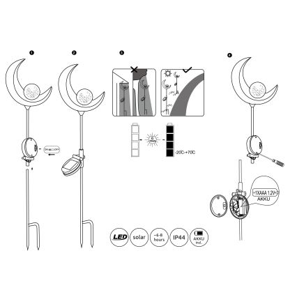 Globo - LED solcellsbelysning LED/0,02W/3V 600mAh IP44 brons