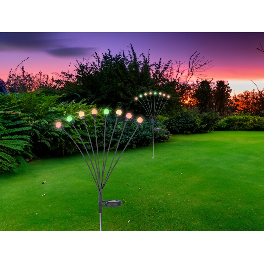 Globo - LED RGB solcellsbelysning 8xLED/0,06W/3,2V IP44