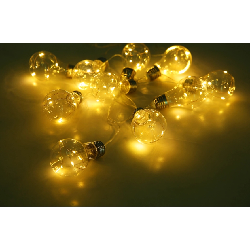 Globo - LED solcellsljusslinga 10xLED/0,06W/3,2V 380 cm IP44