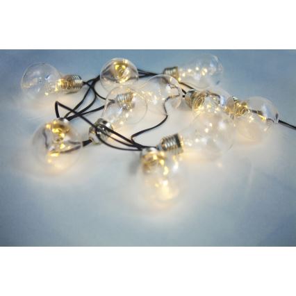 Globo - LED solcellsljusslinga 10xLED/0,06W/3,2V 380 cm IP44