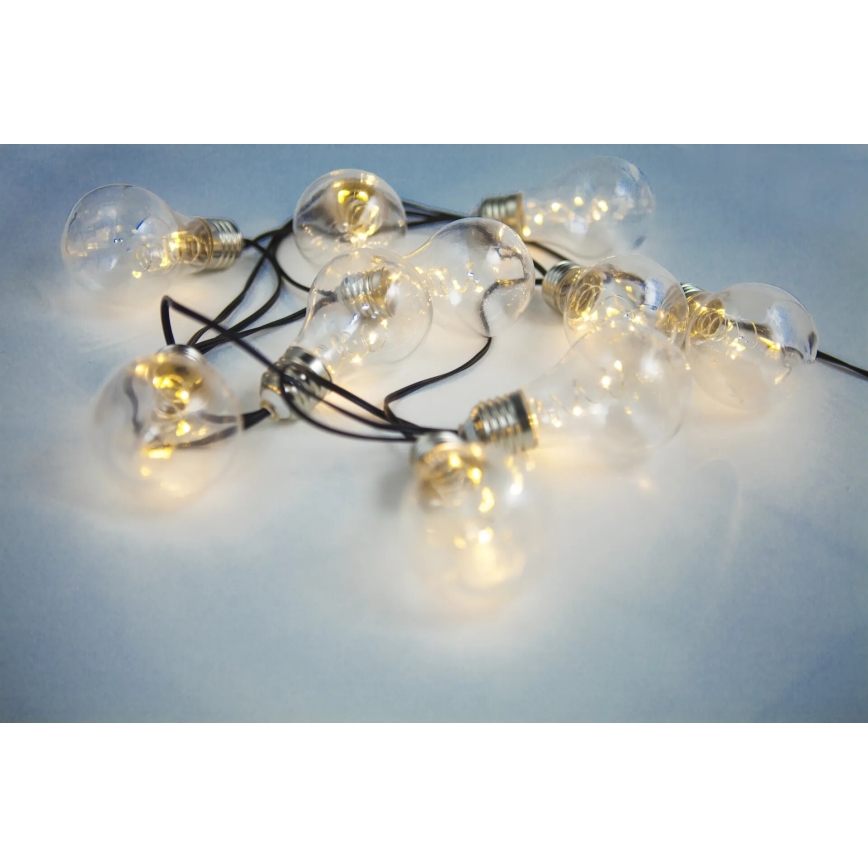 Globo - LED solcellsljusslinga 10xLED/0,06W/3,2V 380 cm IP44