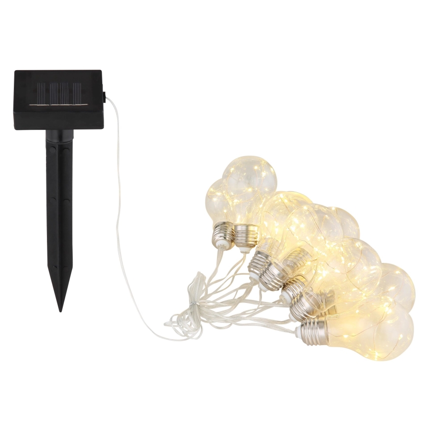 Globo - LED solcellsljusslinga 10xLED/0,06W/3,2V 380 cm IP44