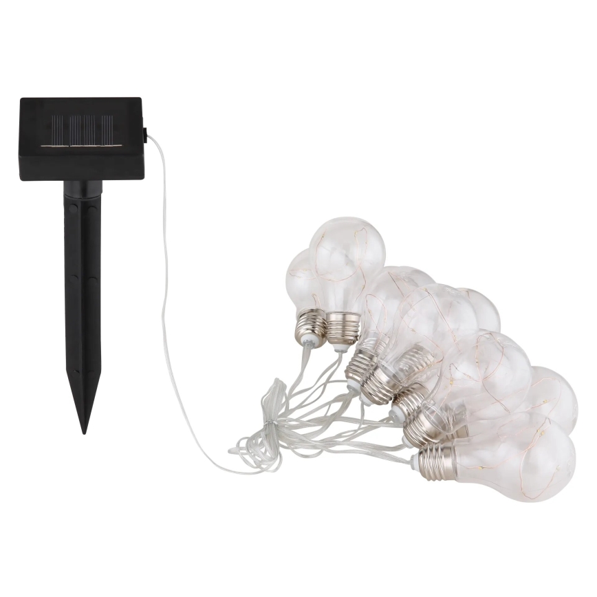 Globo - LED solcellsljusslinga 10xLED/0,06W/3,2V 380 cm IP44