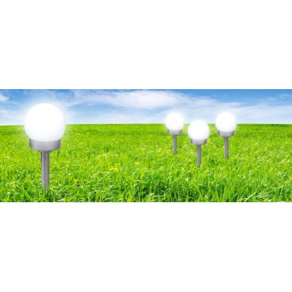Globo - KIT 3x LED solcellsbelysning LED/0,06W/3V 4000K diameter 10 cm IP44