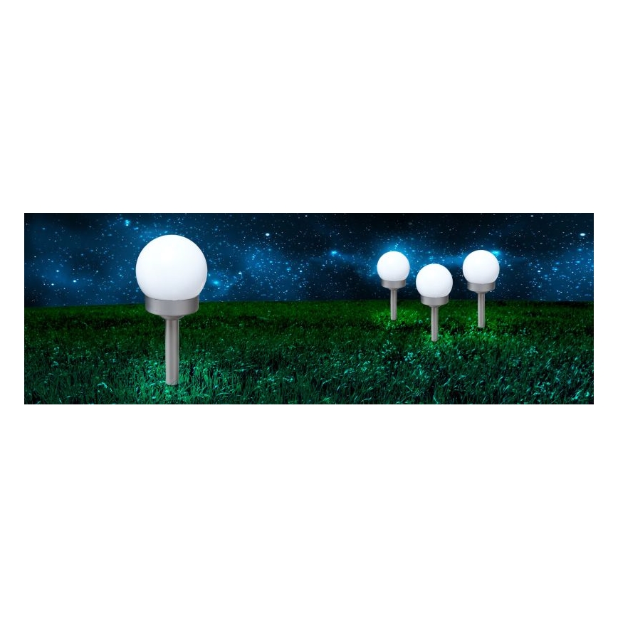 Globo - KIT 3x LED solcellsbelysning LED/0,06W/3V 4000K diameter 10 cm IP44