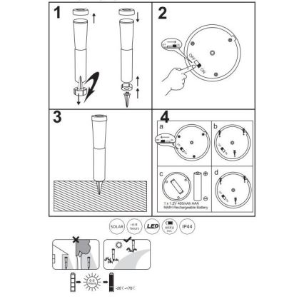 Globo - KIT 2x LED solcellsbelysning LED/0,1W/3V 6000K IP44
