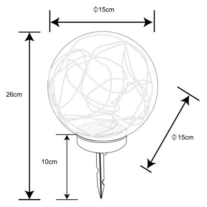 Globo - LED solcellsbelysning 20xLED/0,06W/1,2V diameter 15 cm IP44