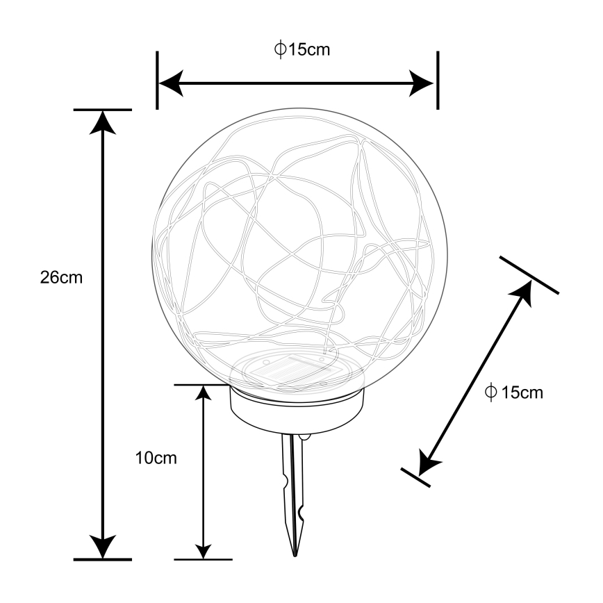 Globo - LED solcellsbelysning 20xLED/0,06W/1,2V diameter 15 cm IP44