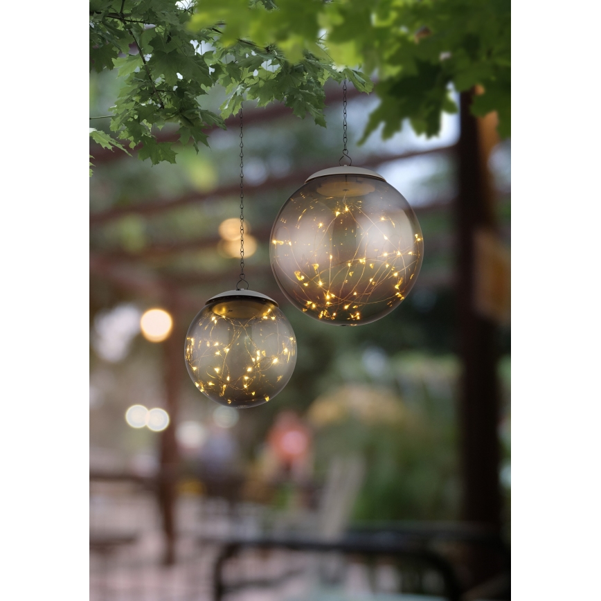 Globo - LED solcellsljuskrona på kedja 20xLED/0,06W/1,2V diameter 15 cm IP44 600 mAh