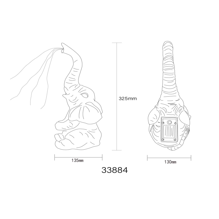 Globo - LED Solcell dekoration 20xLED/0,02W/3V IP44 elefant