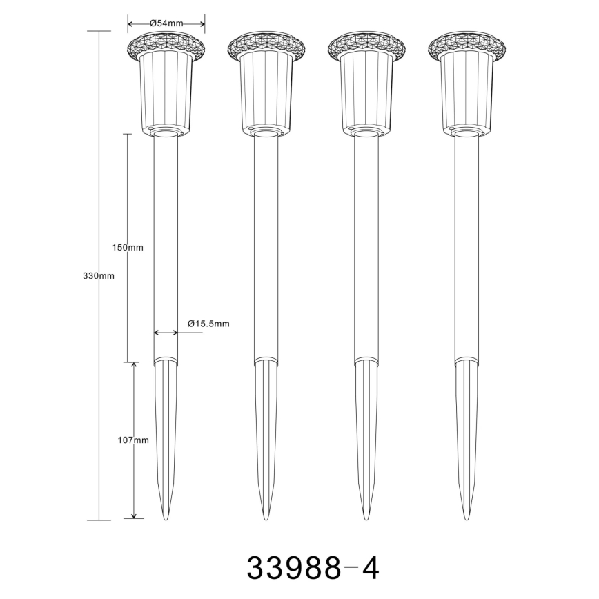 Globo - KIT 4x LED Solcellsbelysning LED/0,06W/1,2V IP44 100 mAh