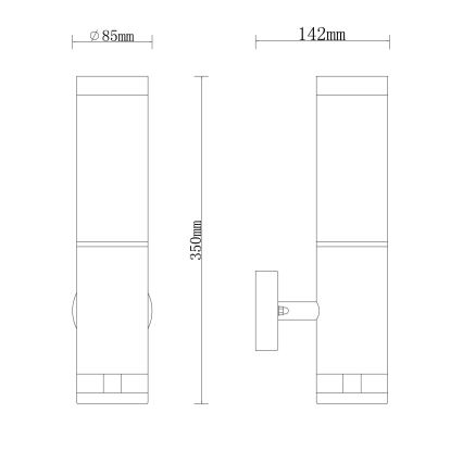 Globo - Utomhus vägglampa  1xE27/15W/230V IP44