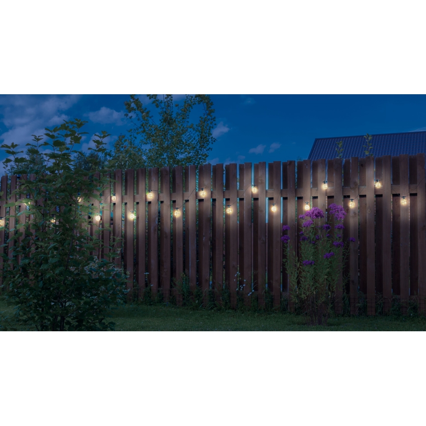 Globo - LED dekorativ utomhusslinga 10xLED/0,27W/230V 7,5 m IP44 svart