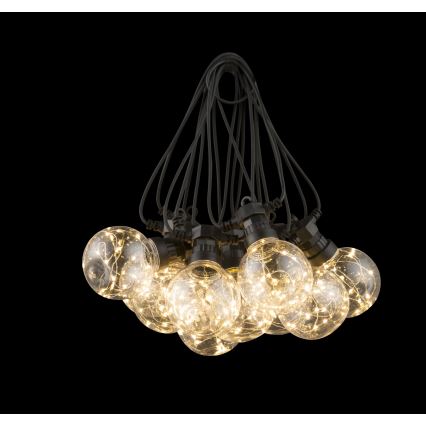 Globo - LED dekorativ utomhusslinga 10xLED/0,27W/230V 7,5 m IP44 svart