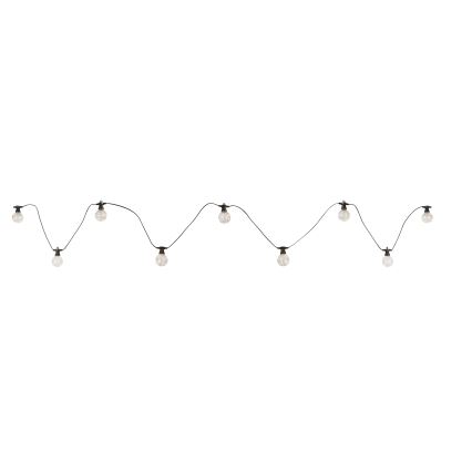 Globo - LED dekorativ utomhusslinga 10xLED/0,27W/230V 7,5 m IP44 svart