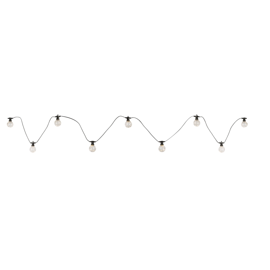 Globo - LED dekorativ utomhusslinga 10xLED/0,27W/230V 7,5 m IP44 svart