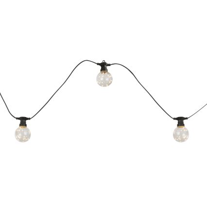 Globo - LED dekorativ utomhusslinga 10xLED/0,27W/230V 7,5 m IP44 svart