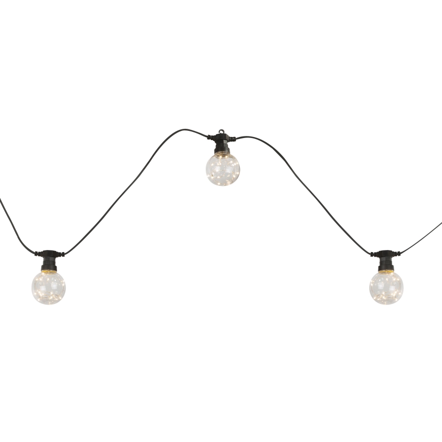 Globo - LED dekorativ utomhusslinga 10xLED/0,27W/230V 7,5 m IP44 svart
