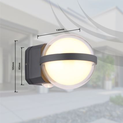 Globo - LED vägglampa för utomhusbruk LED/12W/230V IP54 svart