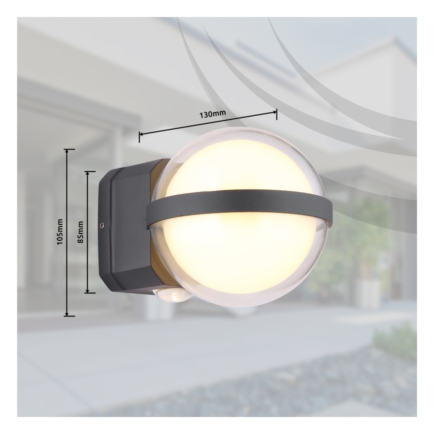 Globo - LED vägglampa för utomhusbruk LED/12W/230V IP54 svart
