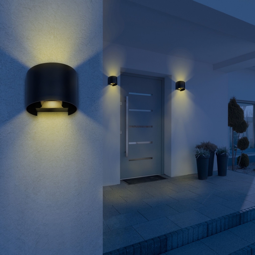 Globo - LED vägglampa för utomhusbruk 2xLED/3W/230V IP44 svart