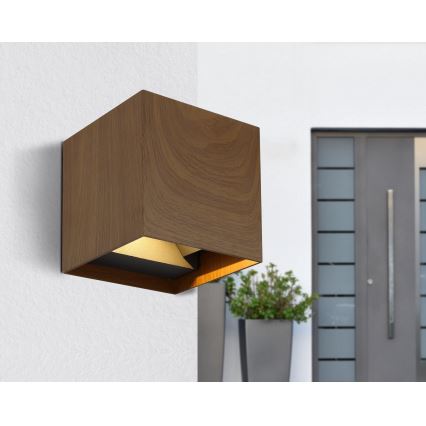 Globo - LED vägglampa för utomhusbruk 2xLED/3W/230V IP44 brun