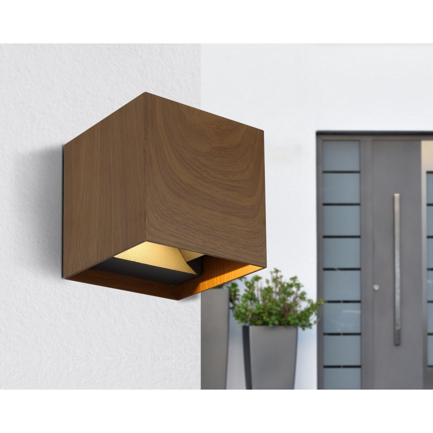 Globo - LED vägglampa för utomhusbruk 2xLED/3W/230V IP44 brun