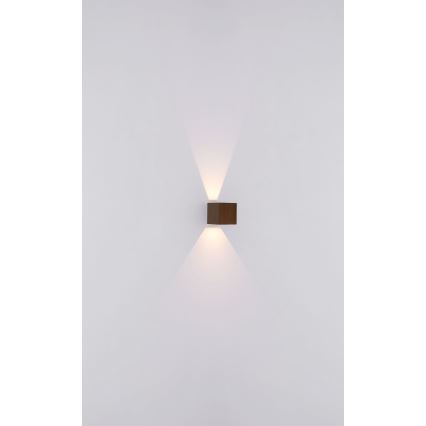 Globo - LED vägglampa för utomhusbruk 2xLED/3W/230V IP44 brun