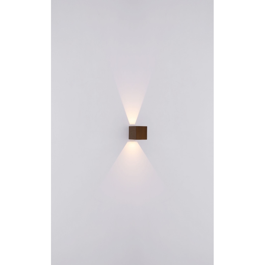 Globo - LED vägglampa för utomhusbruk 2xLED/3W/230V IP44 brun