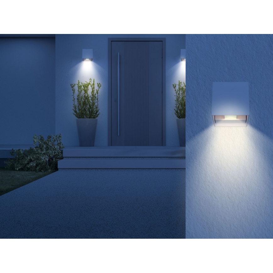 Globo - LED vägglampa för utomhusbruk 2xLED/3W/230V IP44 vit