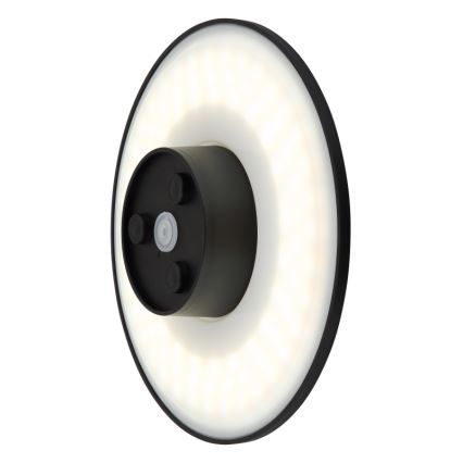 Globo - LED vägglampa för utomhusbruk LED/15W/230V 3000/4000/6000K diameter 25,2 cm IP44 svart