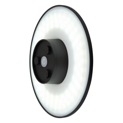 Globo - LED vägglampa för utomhusbruk LED/15W/230V 3000/4000/6000K diameter 25,2 cm IP44 svart
