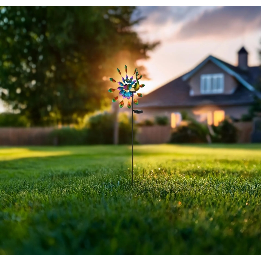 Globo - LED Solcell dekoration LED/0,06W/3V IP44 påfågel