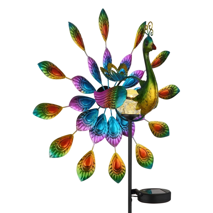 Globo - LED Solcell dekoration LED/0,06W/3V IP44 påfågel