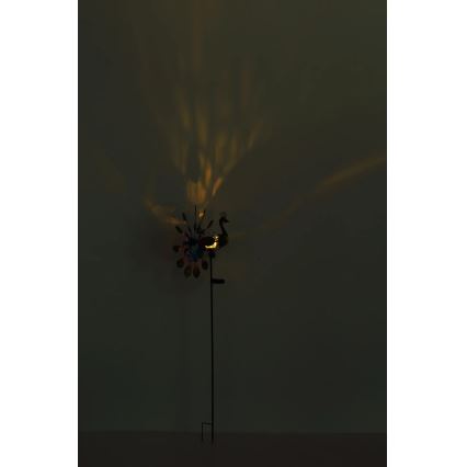 Globo - LED Solcell dekoration LED/0,06W/3V IP44 påfågel