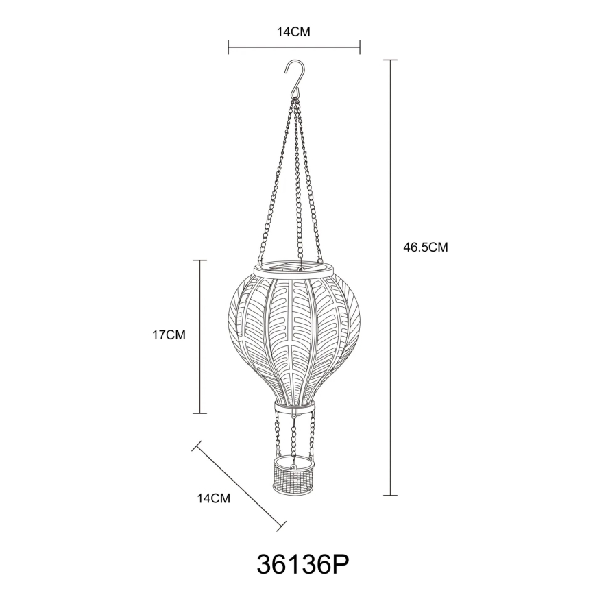 Globo - LED Hängande soldekoration 20xLED/0,5W/3V IP44 Flygande ballong