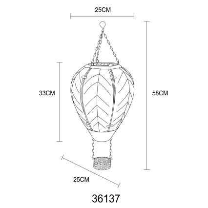 Globo - LED Hängande soldekoration 24xLED/0,2W/3V IP44 Flygande ballong