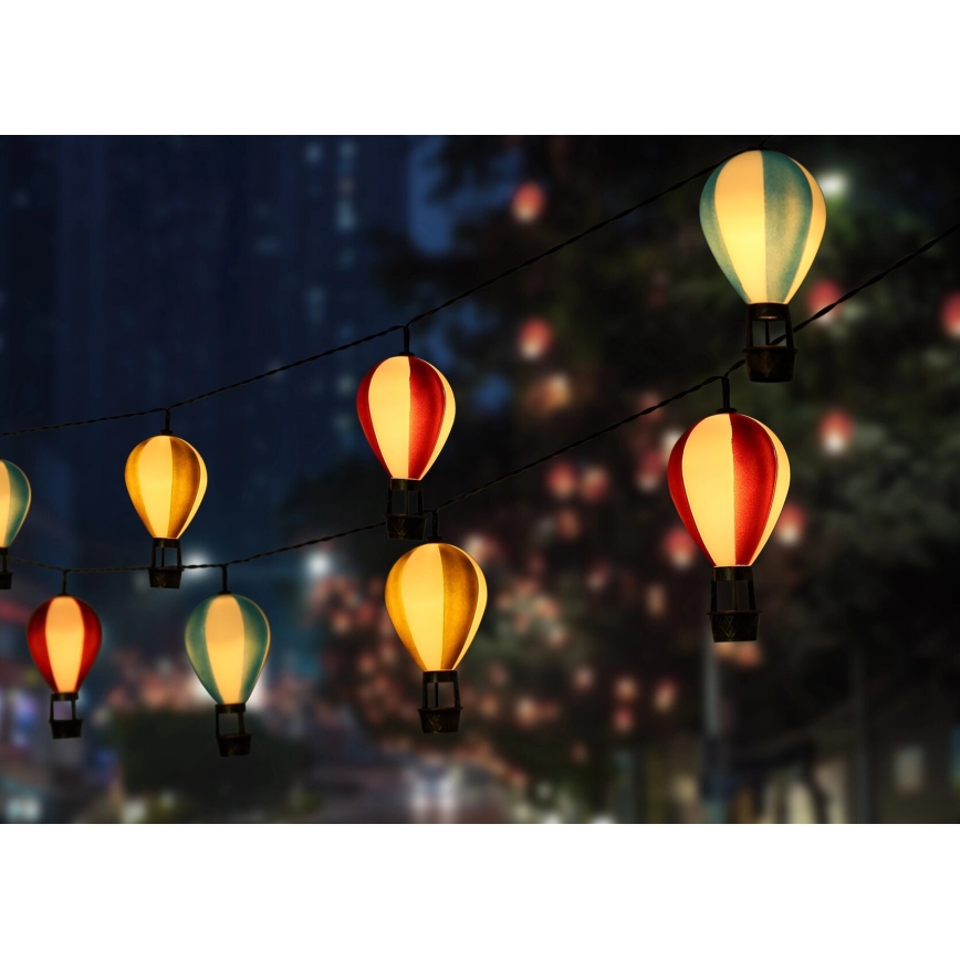 Globo - LED solcellsljusslinga 9xLED/0,06W/3V 390 cm IP44