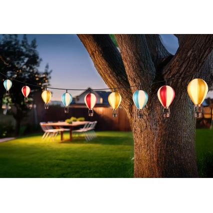 Globo - LED solcellsljusslinga 9xLED/0,06W/3V 390 cm IP44