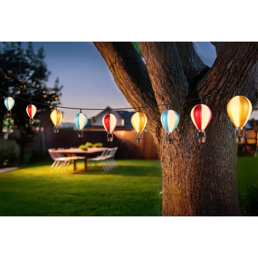 Globo - LED solcellsljusslinga 9xLED/0,06W/3V 390 cm IP44