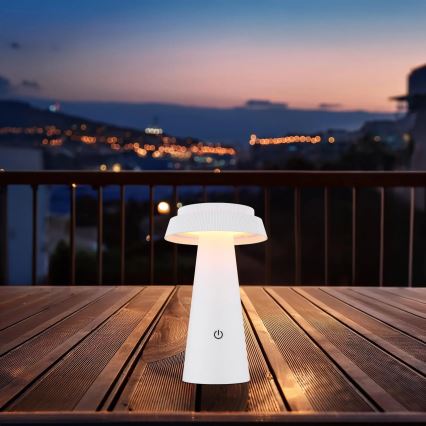 Globo - LED Ljusreglerad solcell beröring lampa LED/4W/3,7W IP54 vit