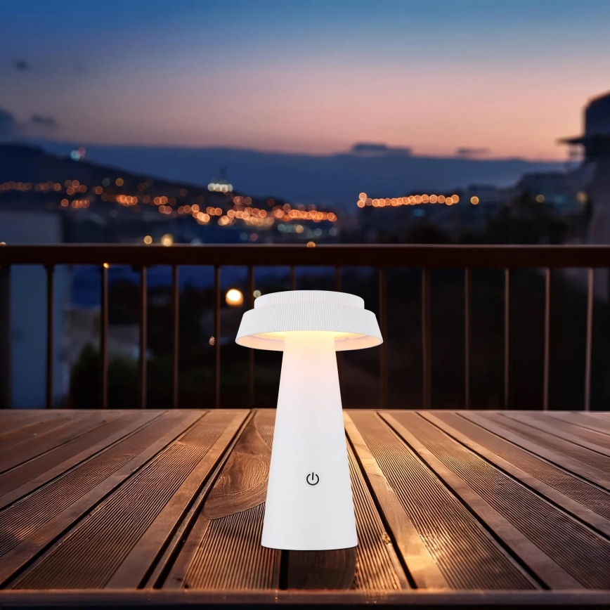 Globo - LED Ljusreglerad solcell beröring lampa LED/4W/3,7W IP54 vit
