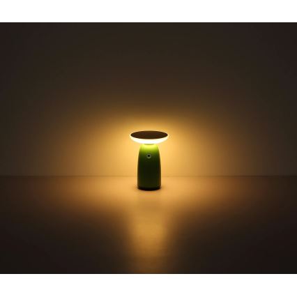 Globo - LED Ljusreglerad solcell beröring lampa LED/10W/3,7V IP54 3600 mAh grön