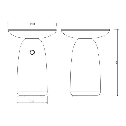 Globo - LED Ljusreglerad solcell beröring lampa LED/10W/3,7V IP54 3600 mAh svart